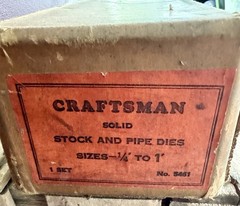 Vtg Craftsman 5461 Pipe Threader Set No 2 Ratchet 5 Dies Handles Original Box