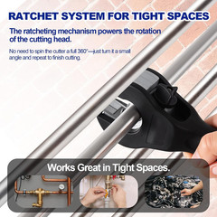 3rd Gen Ratcheting Tube Cutter in Narrow Space, Premium Pipe Cutters(1/4in to