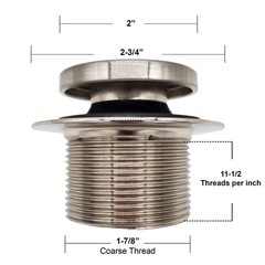 Westbrass Tip-Toe Coarse Thread Tub Trim Set with 1-Hole 1-Pack, Matte Black