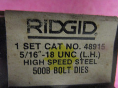 Ridgid 500B Bolt Die Set 48915, 5/16-18 LEFT HAND High Speed Steel