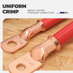 Extended Handle Hex Crimper Tool Kit for Heavy Duty Battery Cables 8-1/0 AWG