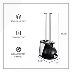 ToiletTree Products Modern Deluxe Freestanding 2 Count (Pack of 1), Black