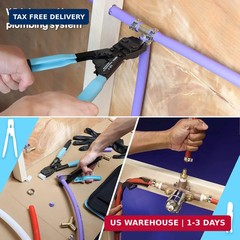 SHALL Pex Crimping Clamp Cinch Tool and Pipe Hose Cutter, Pipe Fitting Crimper T