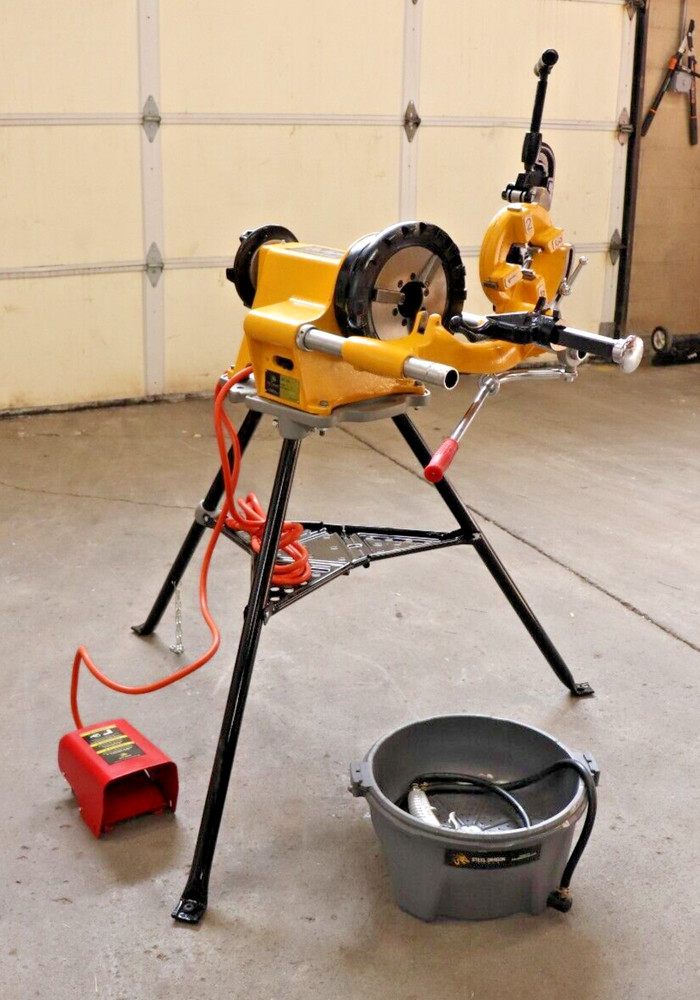 Steel Dragon Tools&reg; 300 Pipe Threader Threading Machine with Oiler Bucket