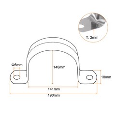 20pcs 5 1/2 Inch 140mm Conduit Clamp, M140 U Tube Pipe Clamp, Stainless Steel