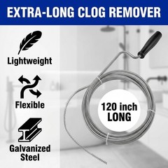 10-Foot Metal Drain Snake for Effortless Clog Removal