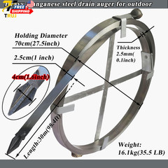 Heavy Duty 30M Sewer Drain Snake Tool Manganese Steel Manual Outdoor Use
