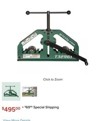 Grizzly T32961 60mm Pipe Bender for Up To 1-1/2&Prime; Round Pipe