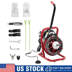 Drain Cleaner Machine ,75 FT 3/8 Inch Electric Drain Auger Snake Plumbing Tool