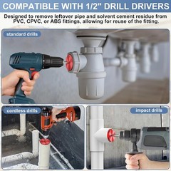 NEW 9 Pcs PVC Pipe Reamer Kit Fitting Saver 1/2 to 4 Inch SCH40 ABS