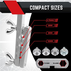 Flexzion DIN/ISO Bubble Flare Brake Line Flaring Tool Kit with 4.75 (CNF-3), 6 (