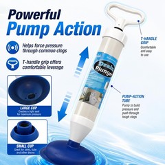 High Pressure Pump Plunger Drain Clog Remover for Toilet Sink Tub Shower