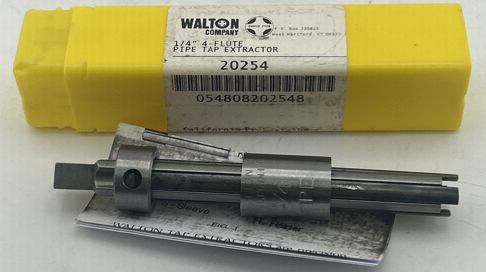 1/4&Prime; 4 Flute Walton 20254 NPT Taper Pipe Tap Extractor