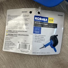 Kobalt 1/4-in x 25-ft High Carbon Wire Hand or Power Drill Auger for Drains NEW