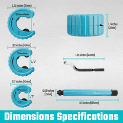 4-Piece Copper Tubing Cutter Set, Pipe Cutter Tool, Includes 1/2&Prime;, 3/4&Prime;,1&Prime; Tube
