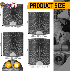 4 Piece Flexible Pipe Measuring Tool &ndash; Pipe Wrap Around for 1&Prime; to 48