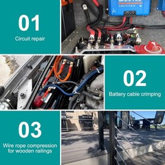 Hydraulic Crimping Tool 10 Tons with 9 Dies &ndash; Battery Cable & Wire Rope Crimper