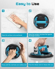 SEESII 8&Prime; Tile Suction Cups with Solid Metal Handle, 440LBS Max Load | Heavy &hellip;