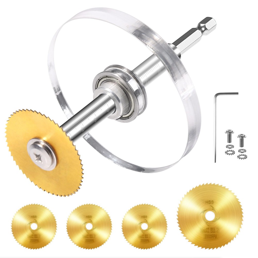 Upgraded 1/4&Prime; Hex Shank PVC Pipe inside Cutter (4 PCS Titanium Coated Saw Blades