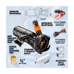 RV Macerator Pump 12V, 12 GPM Portable RV Sewer Pump with 10 FT Lift, Self-Pr&hellip;