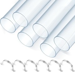 4 Sets Dust Collection Clear PVC Pipe 4 x 36 Inches Long Rigid Clear Tube