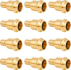12 Pack 1/2&Prime; Press Propress X 1/2&Prime; PEX Adapter Crimp Fittings Brass Coupling Con