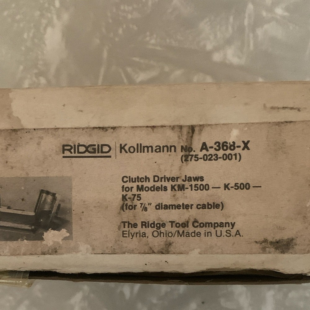 RIDGID Kollmann A-368-X Clutch Driver Jaws, MPN A-368-X, 7/8 in Cable