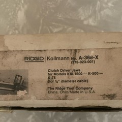 RIDGID Kollmann A-368-X Clutch Driver Jaws, MPN A-368-X, 7/8 in Cable