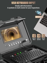 Anysun All-in-1 Sewer Camera 512Hz, Distance Counter, Self-Leveling, Keyboard&hellip;