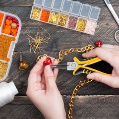 Jewelry Pliers Set, 8-Piece Mini Jewelry Making Tool Kit with Storage Bag, Flat