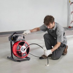 VEVOR Drain Cleaner Machine 50FT x 1/2Inch Manual Feed Snake Auger with 4 Cutter