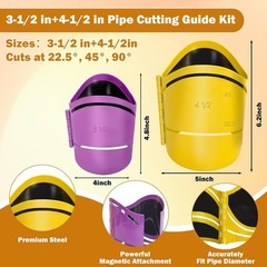 Metal Pipe Cutting Guide Kit 3-1/2 in & 4-1/2 In, Pipe Saddle Template Cutting G