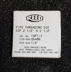 REED PIPE THREADING SET 6 Die 1/8&Prime;-1&Prime;; 3 Diestock 2&Prime;, 2.5&Prime; and 4&Prime;