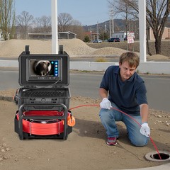 9&Prime; Sewer Camera 30m/98 ft Self-Leveling Drain Camera with 512Hz Transmitter