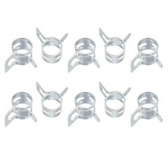 Spring Hose Clamp, 10pcs 65Mn Steel 8mm Low Pressure Air Clip, Zinc Plated