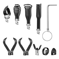 9-Piece Drain Auger Drill Attachment for 5/16&rdquo;-3/4&Prime; Cable, Heavy-Duty Black