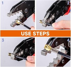 Coaxial Crimping Tool for RG Type Cable -RG5,6,55U,71,142,302,307,400 BNC 3D-2V,