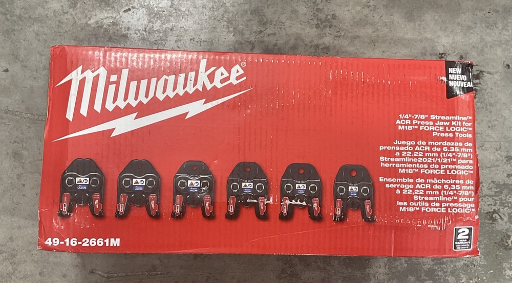 Milwaukee 49-16-2661M 1/4&rdquo;-7/8&rdquo; Streamline ACR Press Jaw Kit &ndash; 6 Piece
