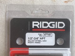 RIDGID 47745 1/2&Prime; To 3/4&Prime; NPT Alloy Steel UNV Right Hand Universal Pipe Dies New