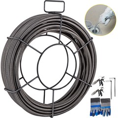 Drain Cable Sewer Cable 50Ft 1/2In Drain Cleaning Cable Auger Snake Pipe