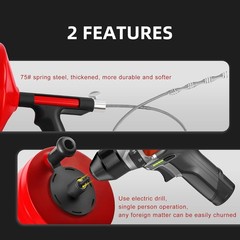 50 FT Drain Snake Auger &ndash; Flexible & Powerful Snake Drain Hair Remover TooL