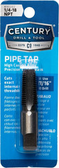 Century Drill & Tool 95202 Carbon Steel Pipe Thread Tap, 1/4-18 NPT,