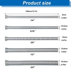 Spring Tube Bender Set 5 Sizes, Copper Aluminum Thin Wall Steel Tubing 13.7 In