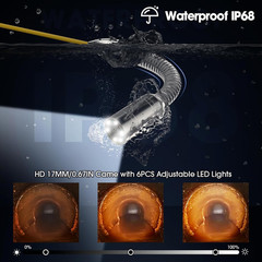 50Ft Waterproof Sewer Camera with 6 Lights & 4.3&rdquo; Screen for Pipe Inspection