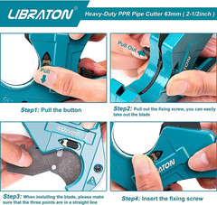 Libraton PVC Pipe Cutter, Up to 2-1/2&Prime;, Ratchet Cutter Heavy-Duty, Pex&hellip;
