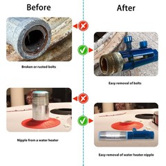 Pipe Extractor Tool Set &ndash; Nipple & Thread Remover Kit for 1/2&Prime; to 1&Prime; Pipes &ndash; DIY