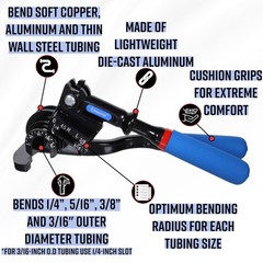 Tool 470FH Triple Head 180 Degree Tube Bender with Roto-Lok Indexing Handle 3/16