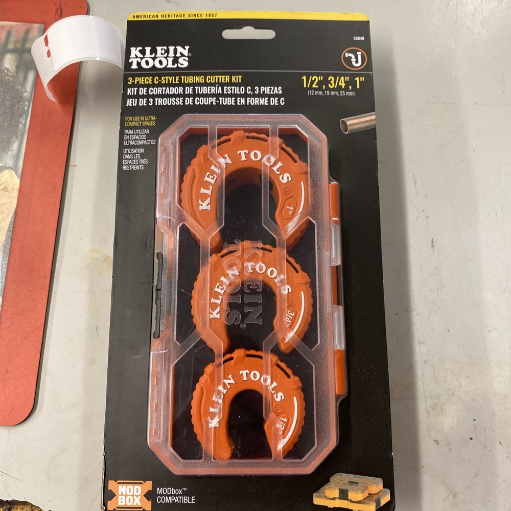 Klein Tools C-Style Copper Tubing Cutter Kit 3-Piece (50048)&hellip; FREE S&H!