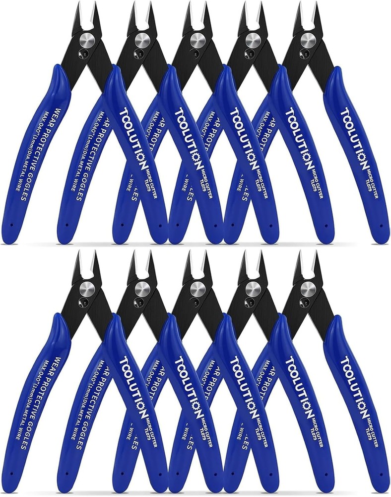 Small Wire Cutters Micro Flush Snips Zip Tie Cutter-10 Pack | Diagonal Cutting P