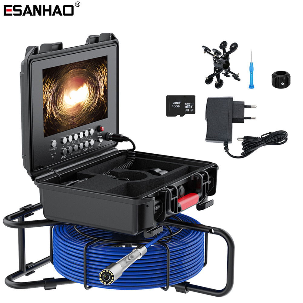 9&rdquo; HD DVR Sewer Camer 23mm Pipe Inspection Camera with Meter Counter 30m